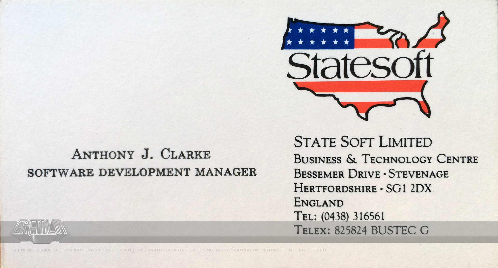 Anthony Clarke – Statesoft Business Card
