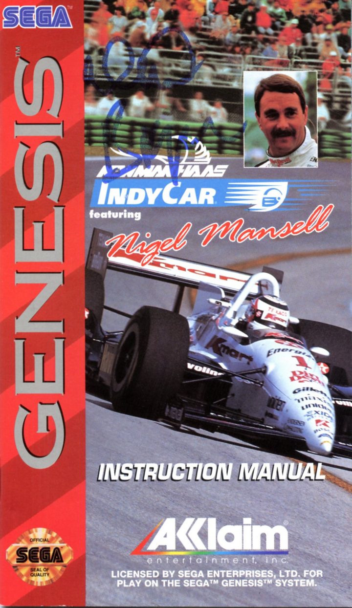 Newman/Haas IndyCar featuring Nigel Mansell (Signed – Genesis/Megadrive)