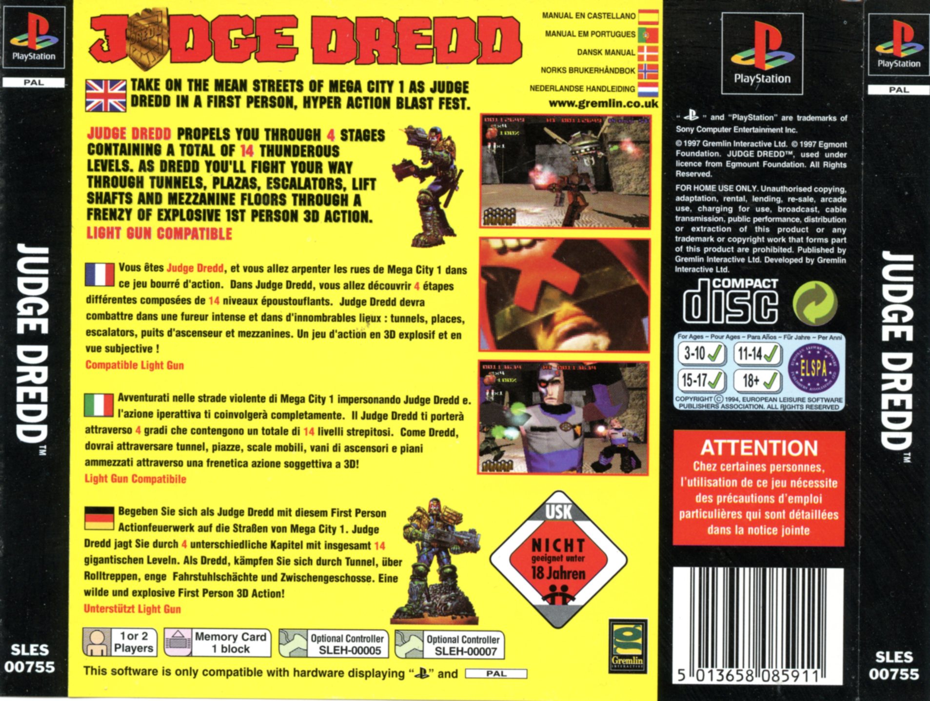 Judge Dredd (Playstation) – The Gremlin Graphics Archive