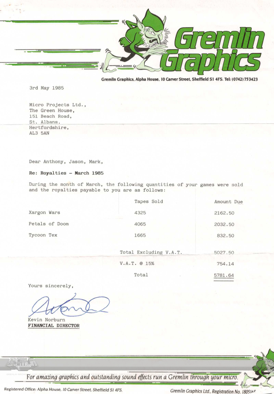 Micro Projects Royalty Statements